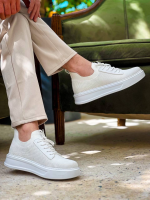 Kb-116 Kuback Beyaz Bağcıklı Triko Günlük Erkek Ayakkabı (Numara: 41) - Görsel 2