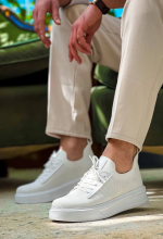 Kb-116 Kuback Beyaz Bağcıklı Triko Günlük Erkek Ayakkabı (Numara: 40)