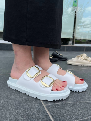 Kbtx-1 Kuback Beyaz Günlük Kadın Terlik (Numara: 36)