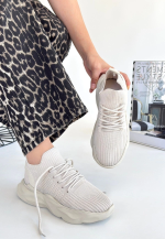 Henta Bej Triko Bağcıklı Spor Ayakkabı (Numara: 36)