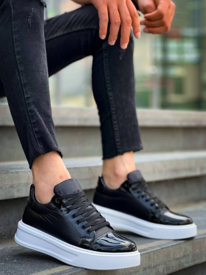 Kb-X46 Kuback Siyah Rugan Bağcıklı  Günlük Erkek Ayakkabı (Numara: 44)