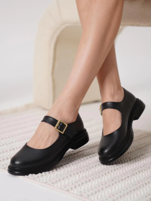 Yokox Siyah Cilt Oxford Ayakkabı (Numara: 40)