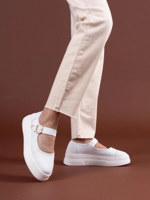 Lunni Beyaz Keten Spor Ayakkabı (Numara: 38)