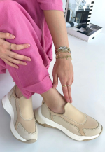 Kendy Bej Cilt Spor Ayakkabı (Numara: 37)