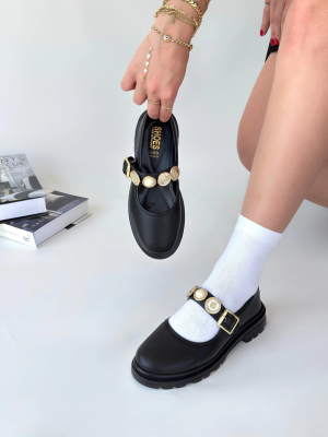 Okira Siyah Cilt Oxford Ayakkabı (Numara: 38)