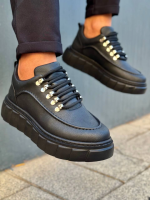 Kb-X10 Kuback Kömür Cilt Yüksek Taban Günlük Spor Ayakkabı (Numara: 44)