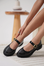 Yokox Siyah Rugan Oxford Ayakkabı (Numara: 37)