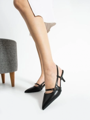 Darina Siyah Cilt Topuklu Ayakkabı (Numara: 37)