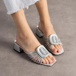 Anca Gümüş Rugan Topuklu Terlik (Numara: 39) - Görsel 4