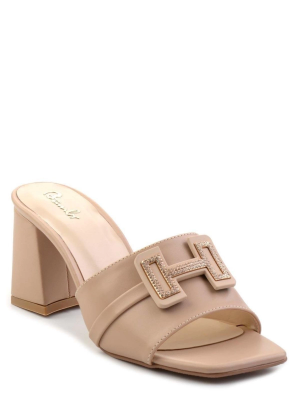 Erew Bej Cilt Topuklu Terlik (Numara: 36)