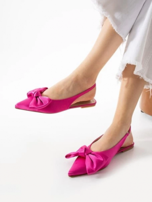 Cenya Fuşya Saten Babet Ayakkabı (Numara: 37)