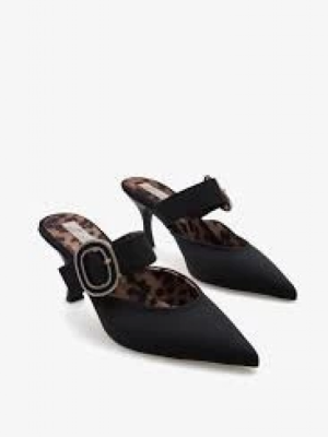 Yote Siyah Saten Topuklu Terlik (Numara: 38)