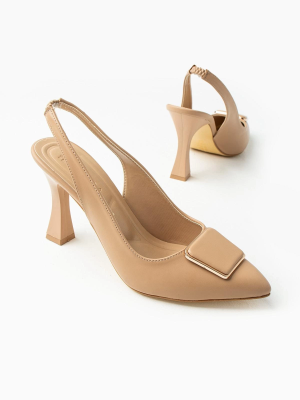 Pıert Nude Cilt Topuklu Ayakkabı (Numara: 37)