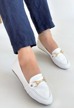 Rain Beyaz Cilt Babet Ayakkabı (Numara: 37)