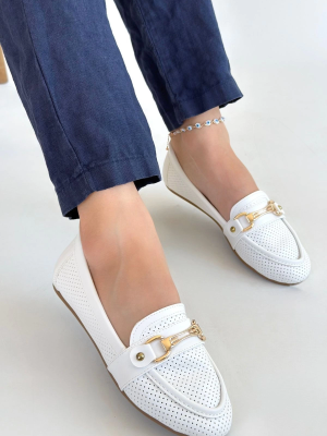 Rain Beyaz Cilt Babet Ayakkabı (Numara: 38)