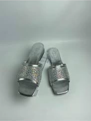 Ortu Gümüş Cilt İşlemeli Terlik (Numara: 40)