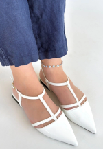 Canca Beyaz Rugan Babet Ayakkabı (Numara: 36)