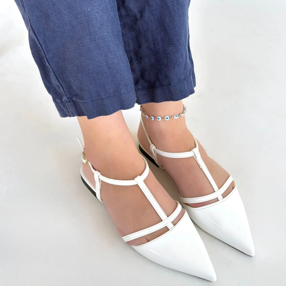 1231539_canca-beyaz-rugan-babet-ayakkabi-499248850-sw1200sh1200.png Canca Beyaz Rugan Babet Ayakkabı (Numara: 36) - Görsel 4