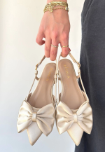 Cenya Bej Saten Babet Ayakkabı (Numara: 37) - Görsel 2