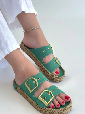 İces Yeşil Nubuk Terlik (Numara: 39)