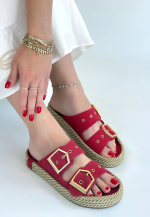 İces Kırmızı Nubuk Terlik (Numara: 37)