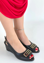 Mamba Siyah Cilt Dolgu Topuk Ayakkabı (Numara: 37) - Görsel 2