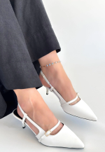 Darina Beyaz Cilt Topuklu Ayakkabı (Numara: 37) - Görsel 3