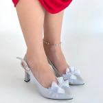 Mewi Gümüş Saten Topuklu Ayakkabı (Numara: 37) - Görsel 4