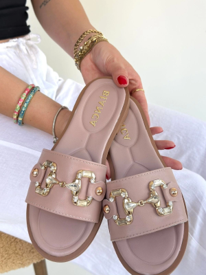 Toha Pudra Cilt Tokalı Terlik (Numara: 40)