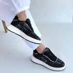 Hawer Siyah Cilt Bağcıklı Spor Ayakkabı (Numara: 36) - Görsel 4