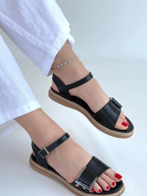 Andana Siyah Cilt Sandalet (Numara: 39)