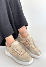 Tanwe Bej Cilt Bağcıklı Spor Ayakkabı (Numara: 39) - Görsel 3