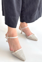 Lanna Bej Cilt Topuklu Ayakkabı (Numara: 38)