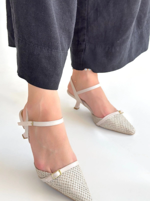 Lanna Bej Cilt Topuklu Ayakkabı (Numara: 38)