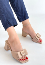 Pier Nude Cilt Topuklu Terlik (Numara: 39)