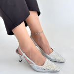 Sione Gümüş Cilt Topuklu Ayakkabı (Numara: 36) - Görsel 4