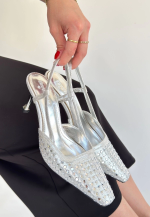 Sione Gümüş Cilt Topuklu Ayakkabı (Numara: 37) - Görsel 2