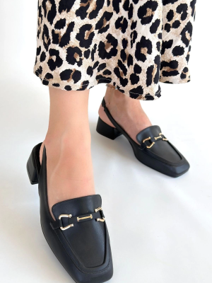 Joone Siyah Cilt Topuklu Ayakkabı (Numara: 36)