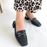 Joone Siyah Cilt Topuklu Ayakkabı (Numara: 36) - Görsel 4