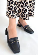 Joone Siyah Cilt Topuklu Ayakkabı (Numara: 37)