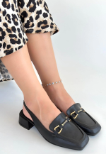 Joone Siyah Cilt Topuklu Ayakkabı (Numara: 37) - Görsel 3