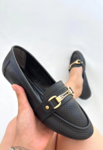 Rain Siyah Cilt Babet Ayakkabı (Numara: 38)