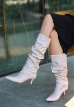 Zelya Bej Cilt Topuklu Çizme (Numara: 40) - Görsel 2