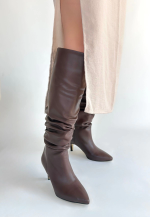 Zelya Kahverengi Cilt Topuklu Çizme (Numara: 37) - Görsel 2