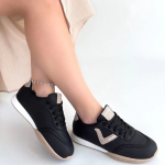 Jowen Siyah Cilt Bej Detaylı Bağcıklı Spor Ayakkabı (Numara: 37) - Görsel 4