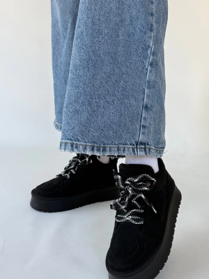 Muden Siyah Süet Bağcıklı Bot (Numara: 40)