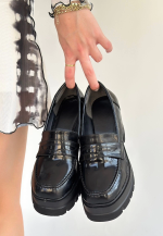 Janes Siyah Rugan Dolgu Topuk Ayakkabı (Numara: 40) - Görsel 3