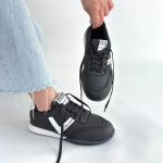 Jowen Siyah Cilt Beyaz Detaylı Bağcıklı Spor Ayakkabı (Numara: 39) - Görsel 4