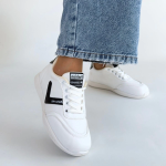 Jowen Beyaz Cilt Siyah Detaylı Bağcıklı Spor Ayakkabı (Numara: 36) - Görsel 4