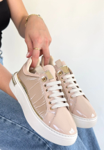 Hley Bej Rugan Paraşüt Detaylı Bağcıklı Spor Ayakkabı (Numara: 38)